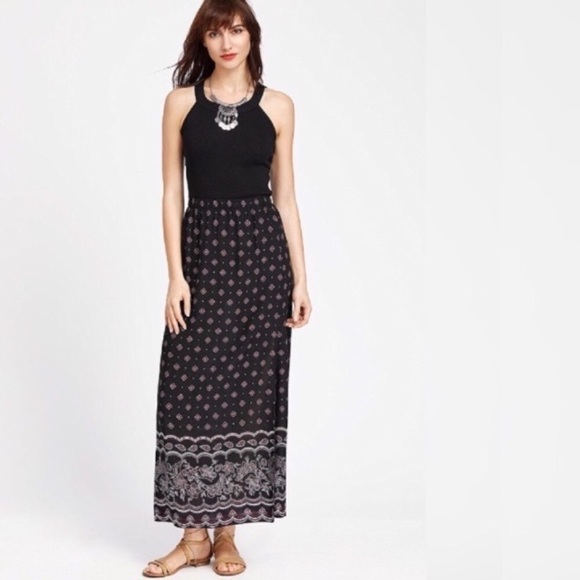 Mixed Floral Print Deep Side Slits Maxi Skirt - Picture 2 of 5